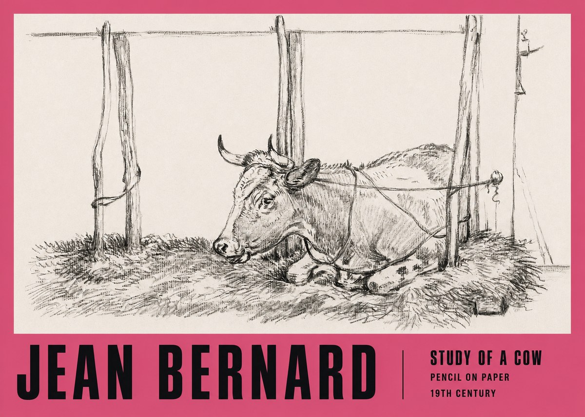 Jean Bernard A Resting Cow No3 - Juliste