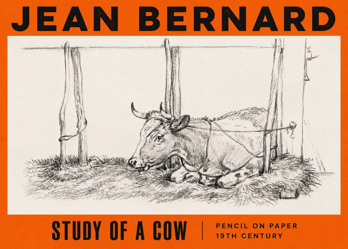Jean Bernard A Resting Cow No5 - Juliste
