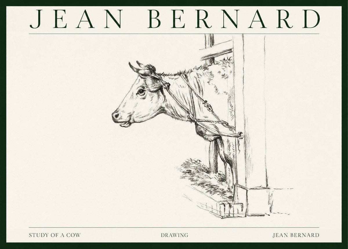 Jean Bernard Study of a Cow X No1 - Juliste