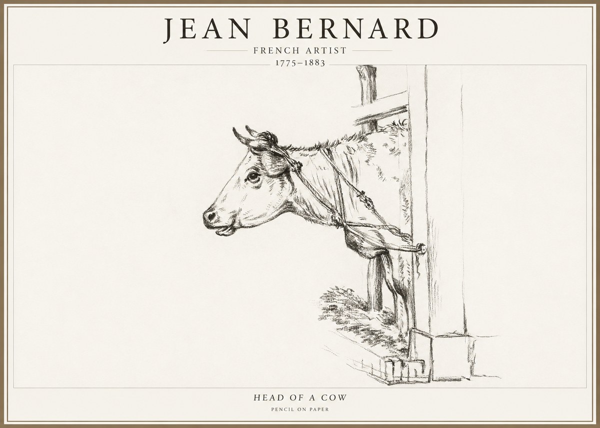 Jean Bernard Study of a Cow X No4 - Juliste