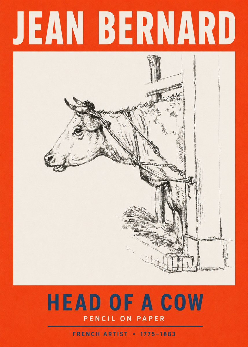 Jean Bernard Study of a Cow X No5 - Juliste
