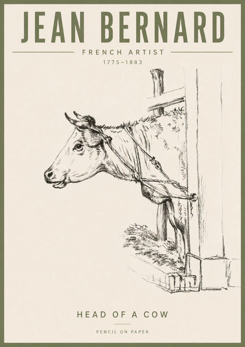 Jean Bernard Study of a Cow X No6 - Juliste