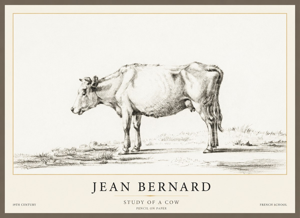 Jean Bernard Study of a Cow XI No1 - Juliste