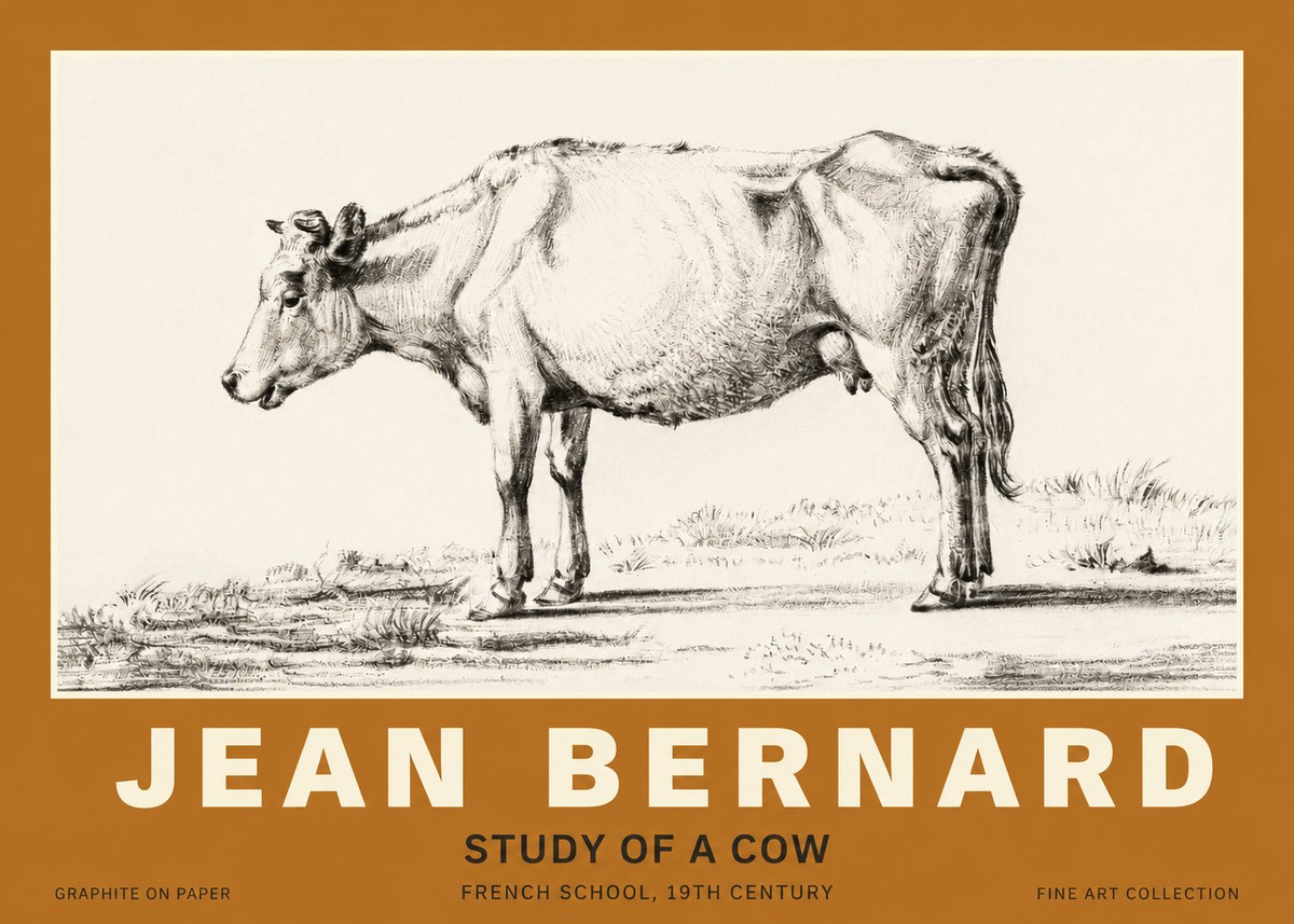 Jean Bernard Study of a Cow XI No3 - Juliste
