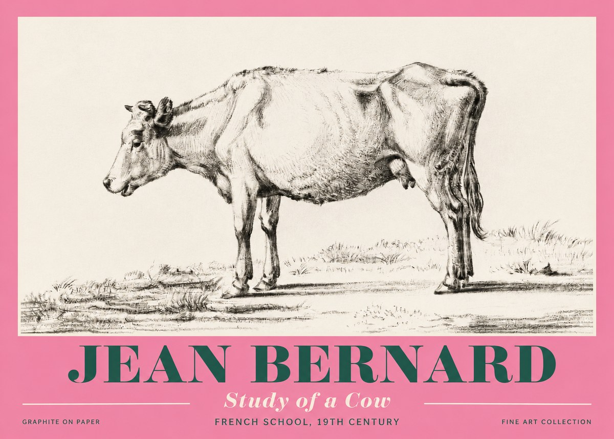 Jean Bernard Study of a Cow XI No4 - Juliste