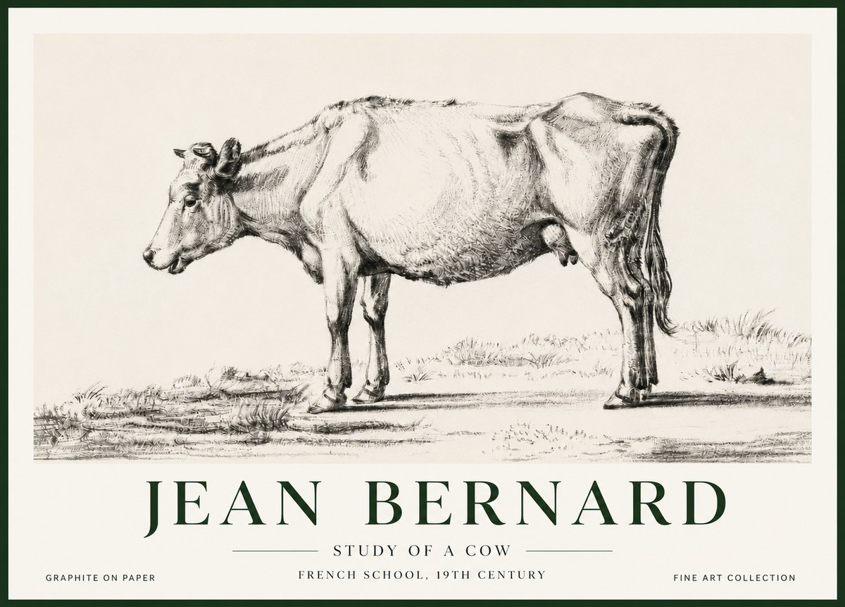 Jean Bernard Study of a Cow XI No5 - Juliste