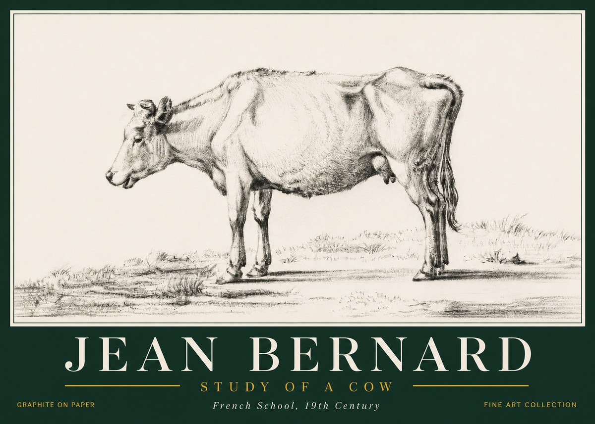 Jean Bernard Study of a Cow XI No6 - Juliste
