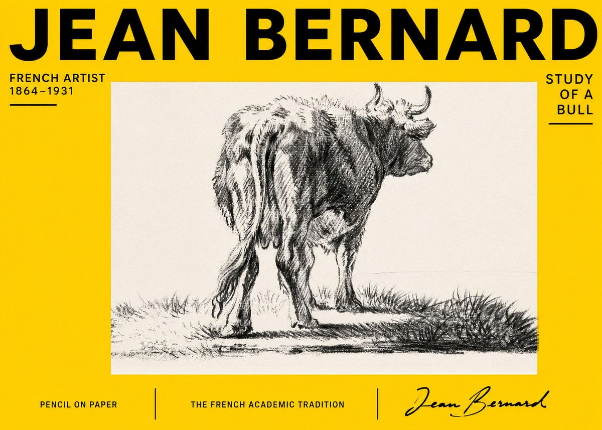 Jean Bernard Study of a Bull V No4 - Juliste