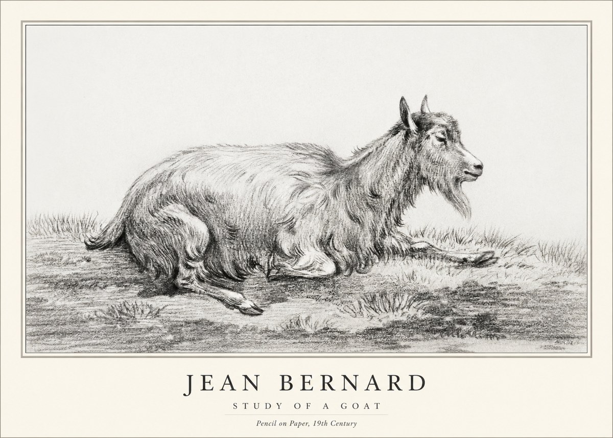 Jean Bernard Study of a Goat V No1 - Juliste