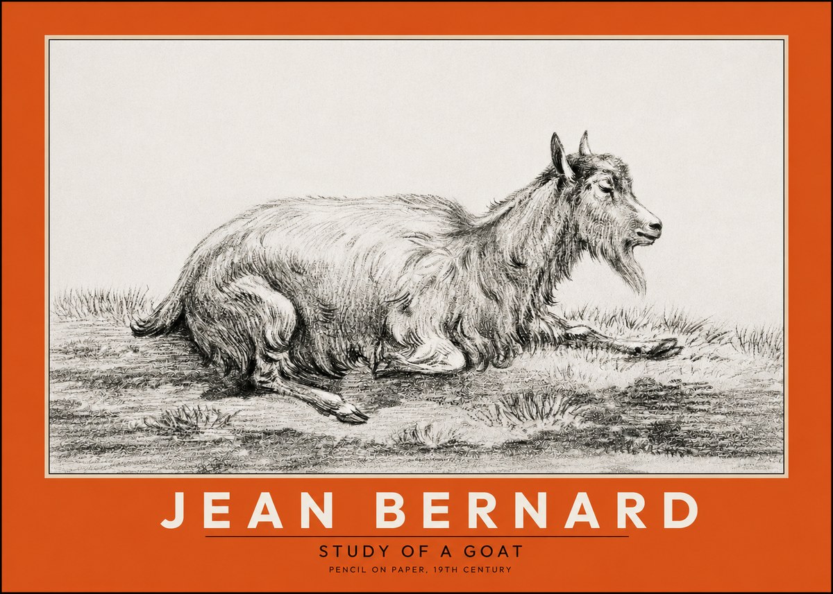 Jean Bernard Study of a Goat V No2 - Juliste