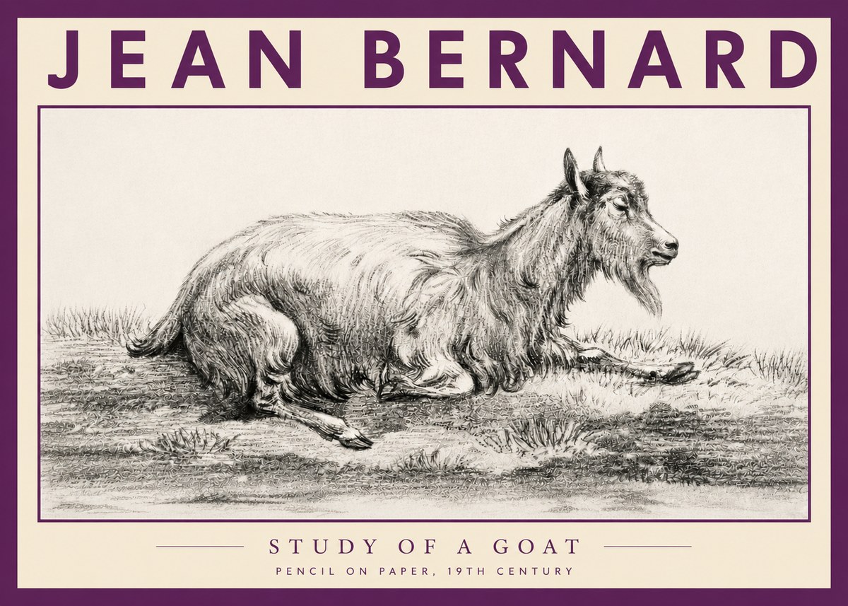 Jean Bernard Study of a Goat V No3 - Juliste