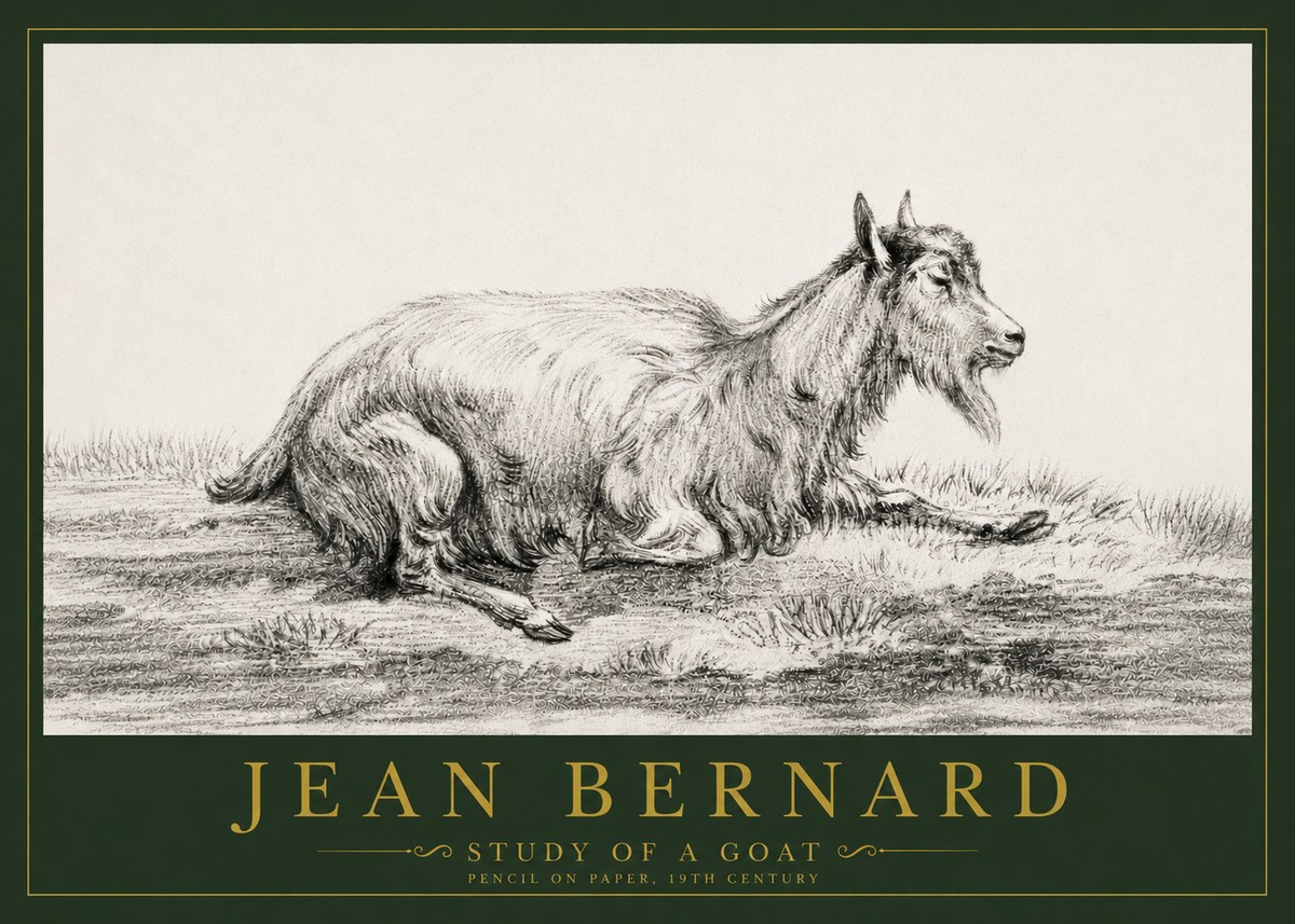 Jean Bernard Study of a Goat V No4 - Juliste