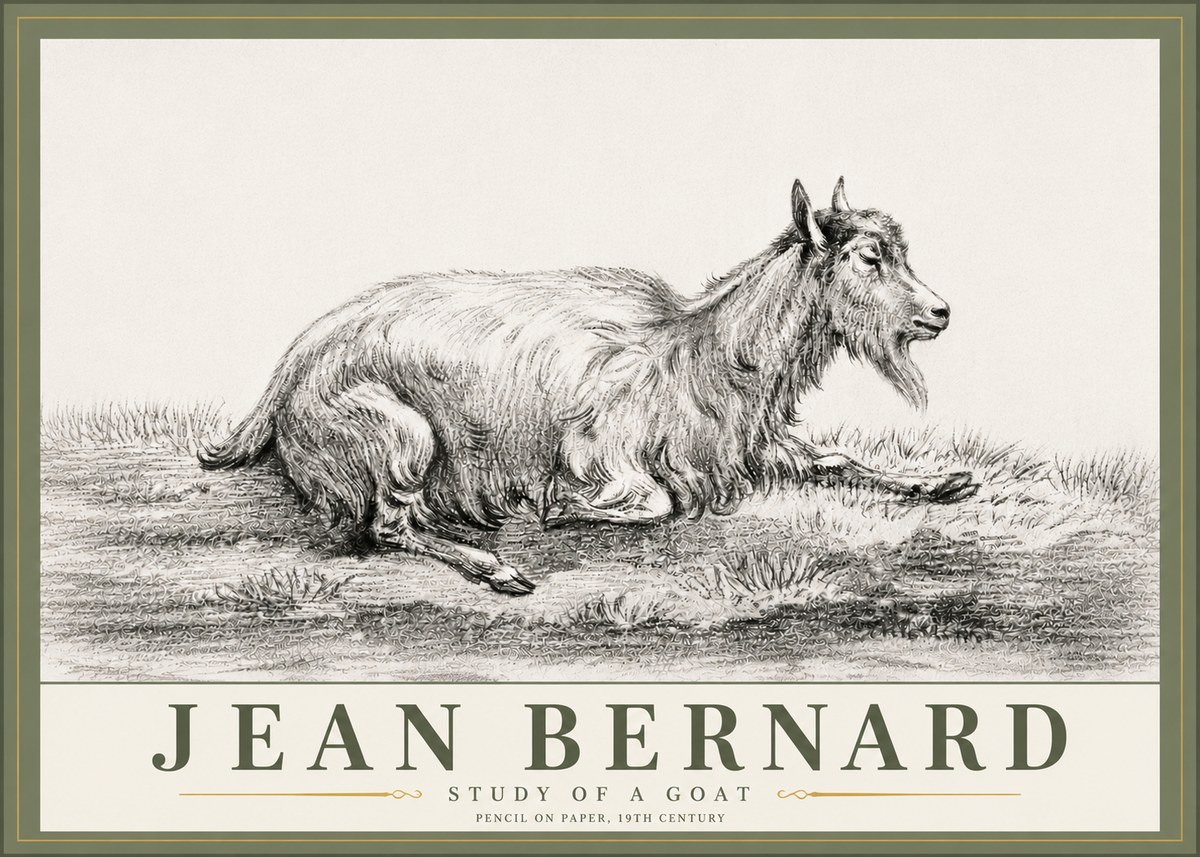 Jean Bernard Study of a Goat V No6 - Juliste