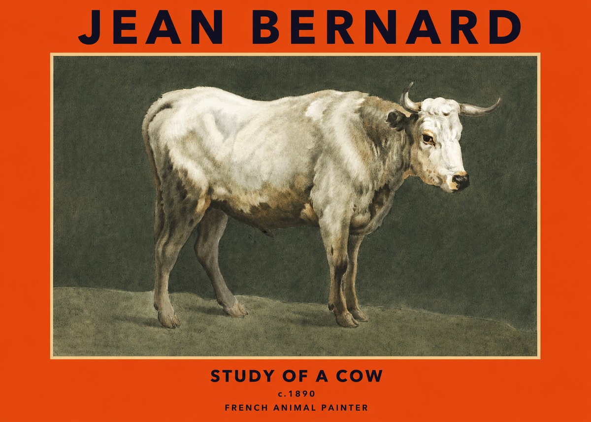 Jean Bernard Study of a Cow C. 1890 No2 - Juliste