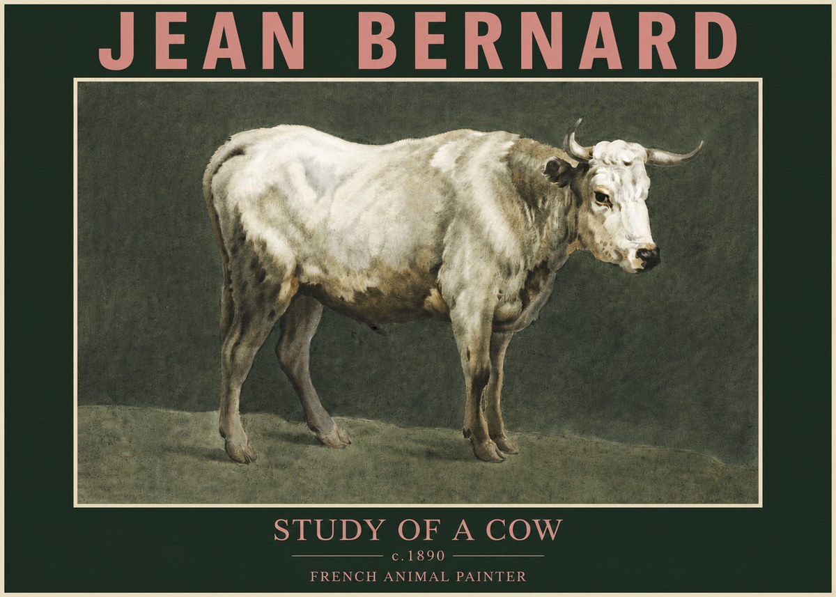 Jean Bernard Study of a Cow C. 1890 No3 - Juliste