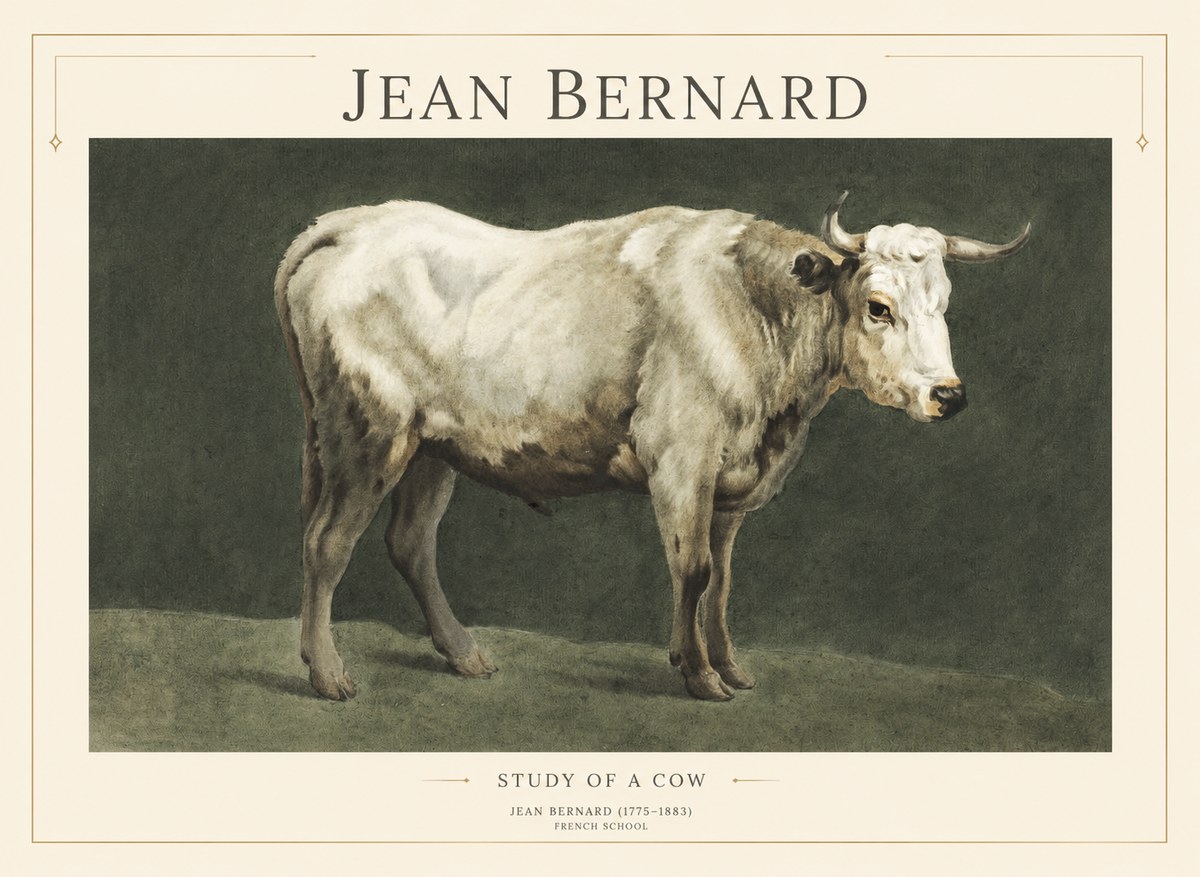 Jean Bernard Study of a Cow C. 1890 No5 - Juliste