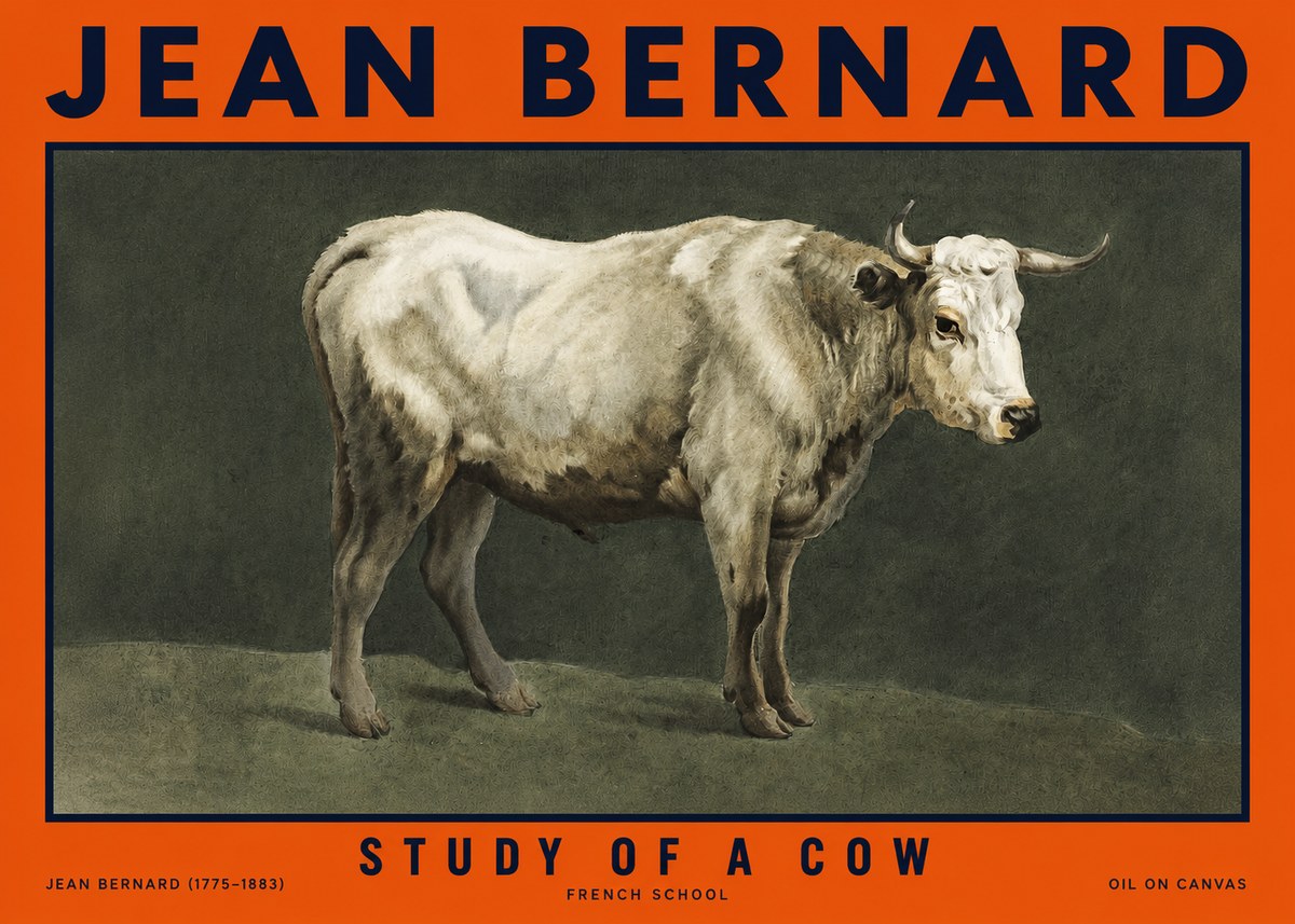 Jean Bernard Study of a Cow C. 1890 No6 - Juliste