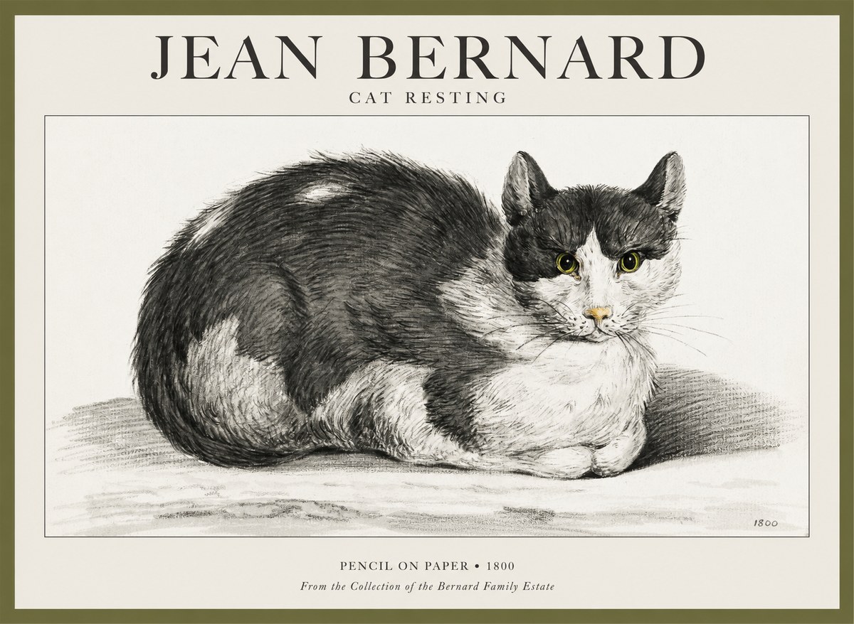 Jean Bernard Cat Resting No1 - Juliste