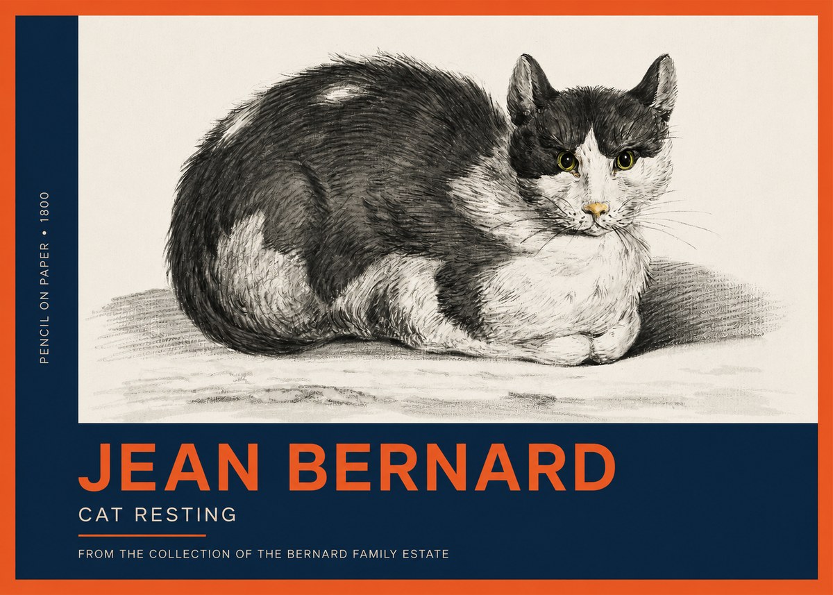 Jean Bernard Cat Resting No2 - Juliste