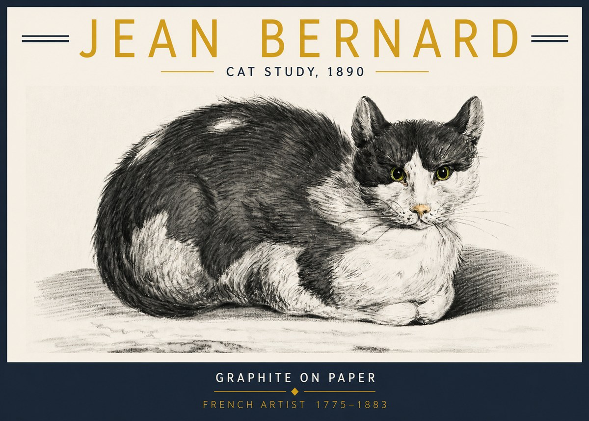 Jean Bernard Cat Resting No6 - Juliste