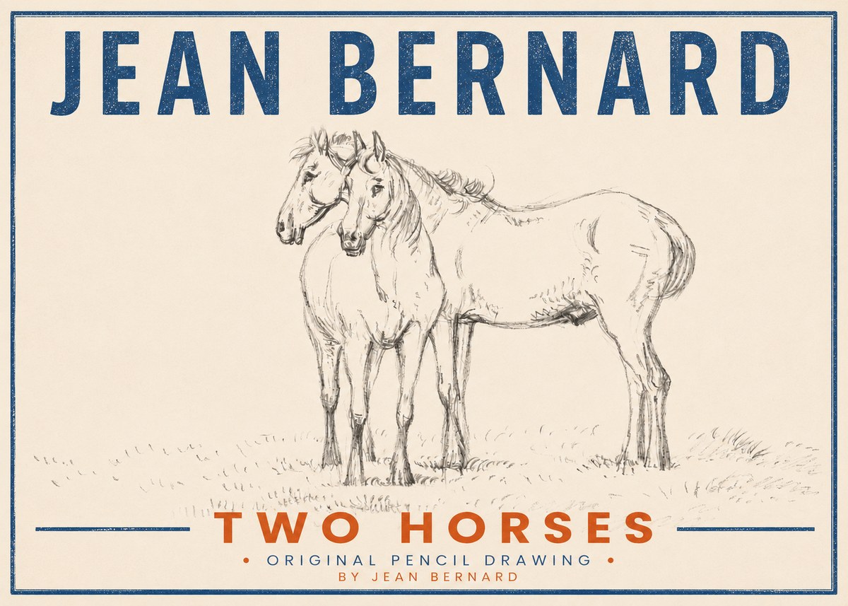 Jean Bernard Two Horses I No3 - Juliste
