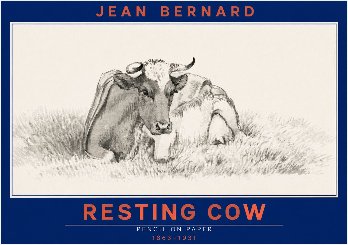Jean Bernard Resting Cow IV No2 - Juliste