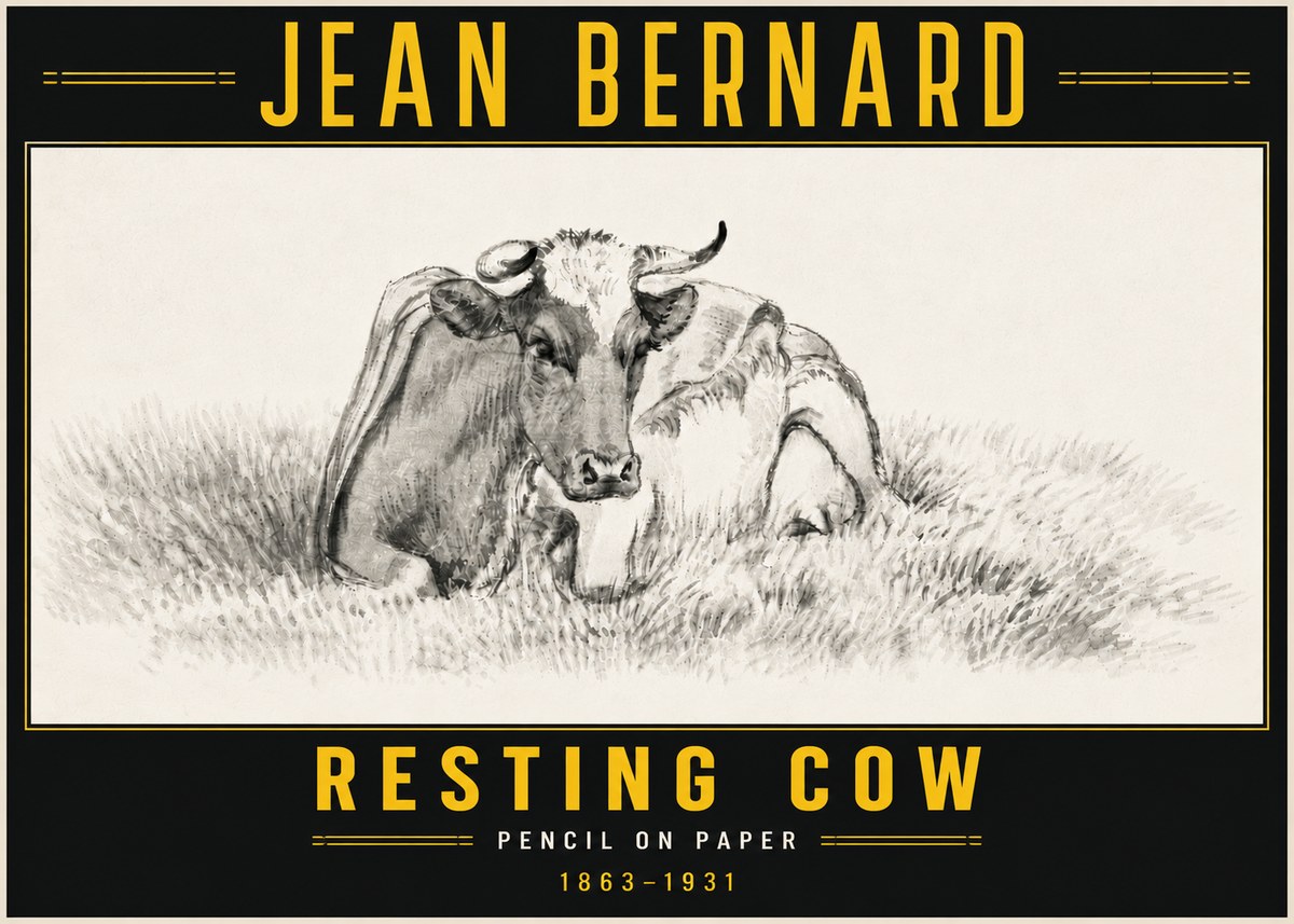 Jean Bernard Resting Cow IV No6 - Juliste