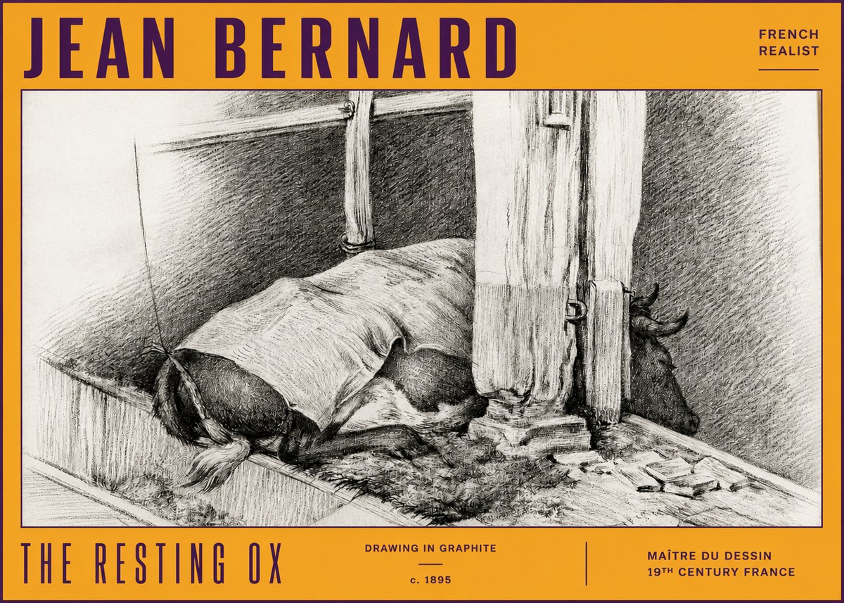 Jean Bernard The Resting Ox No4 - Juliste