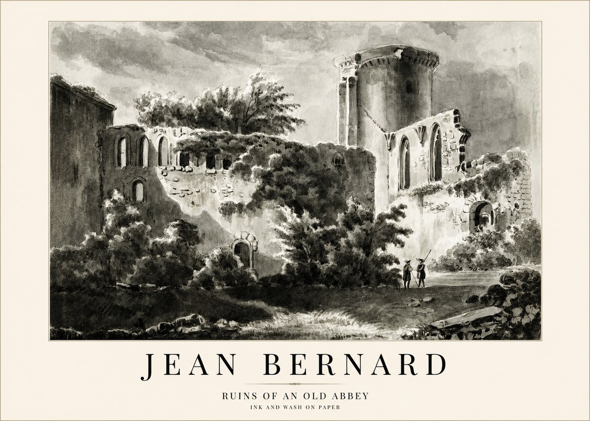 Jean Bernard Ruins of an Old Abbey No1 - Juliste