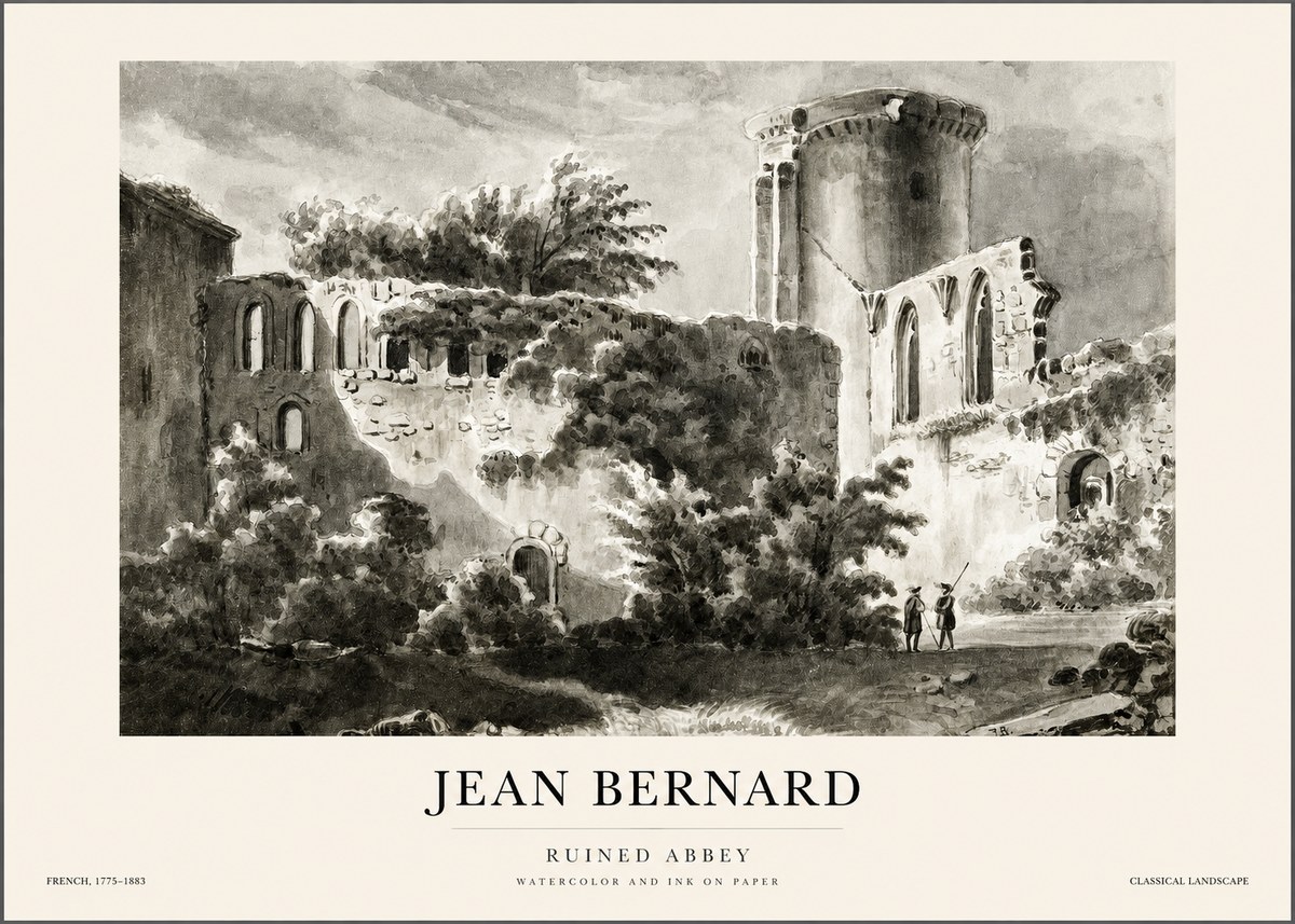 Jean Bernard Ruins of an Old Abbey No2 - Juliste