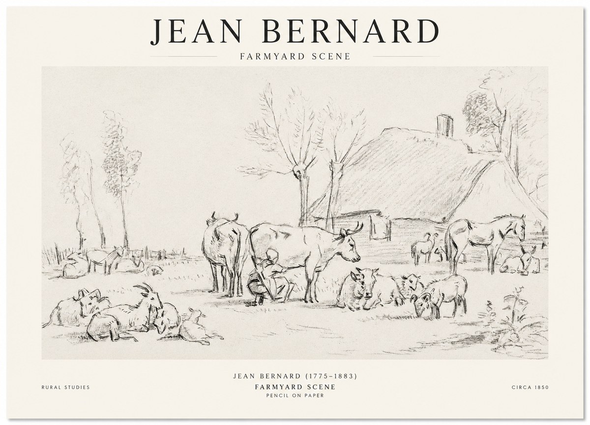Jean Bernard Farmyard Scene No1 - Juliste