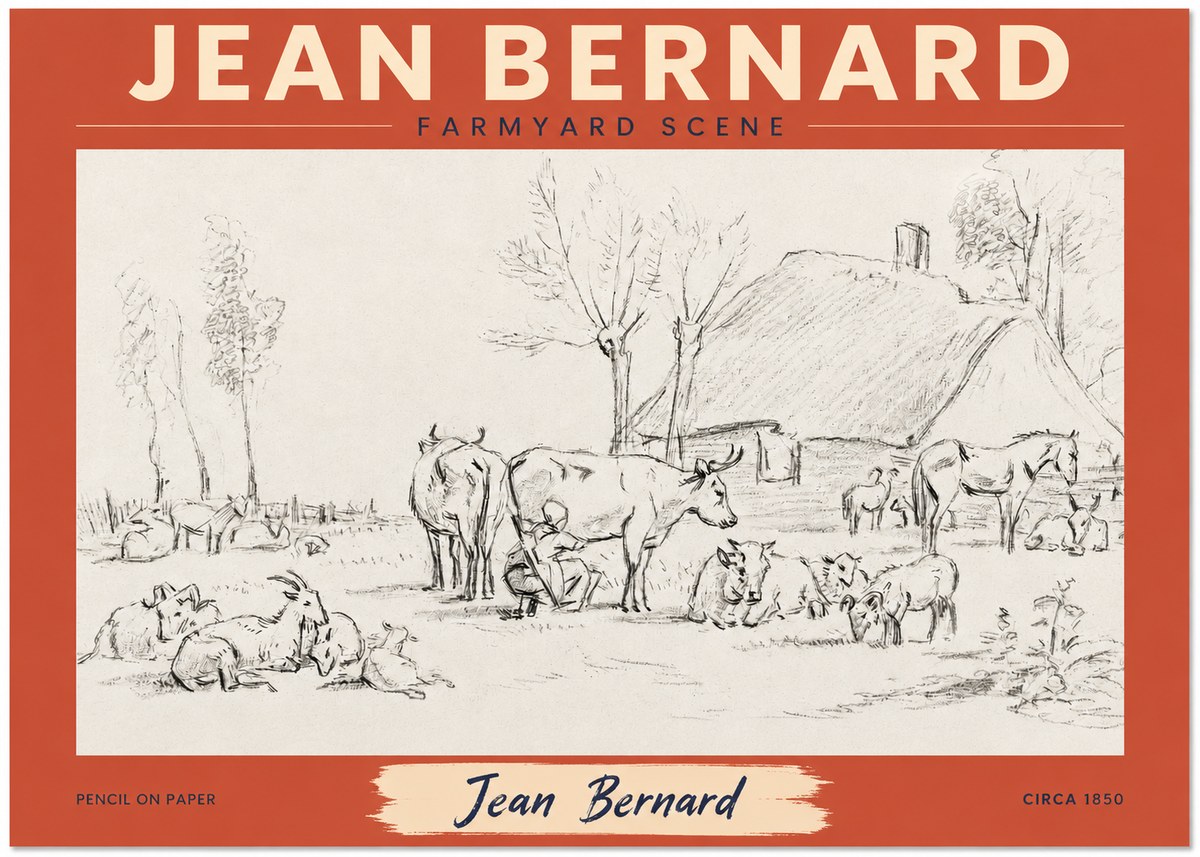 Jean Bernard Farmyard Scene No2 - Juliste