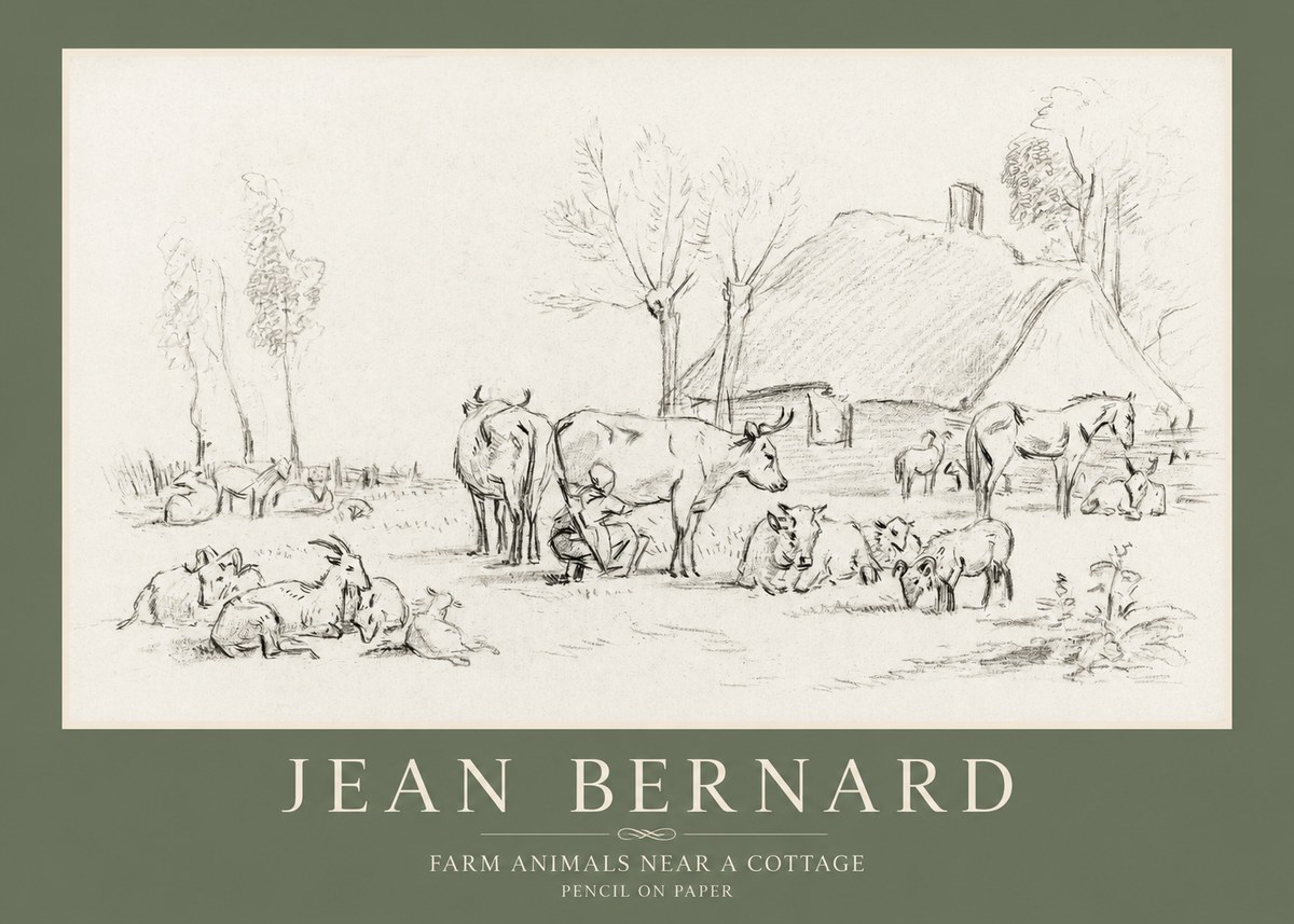 Jean Bernard Farmyard Scene No4 - Juliste
