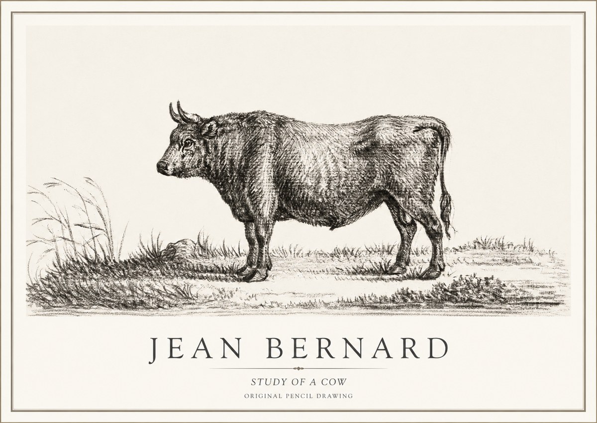 Jean Bernard Study of a Cow XIII No1 - Juliste