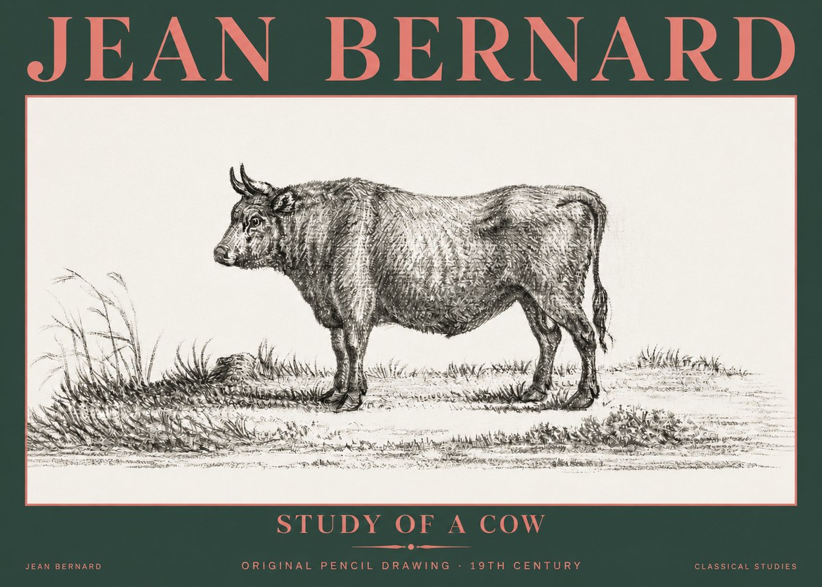 Jean Bernard Study of a Cow XIII No5 - Juliste