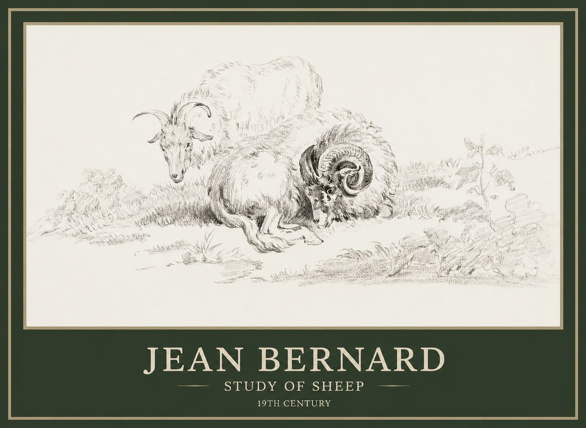 Jean Bernard Study of Sheep No1 - Juliste
