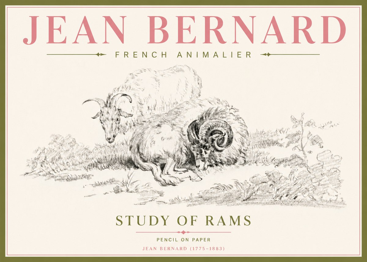 Jean Bernard Study of Sheep No5 - Juliste