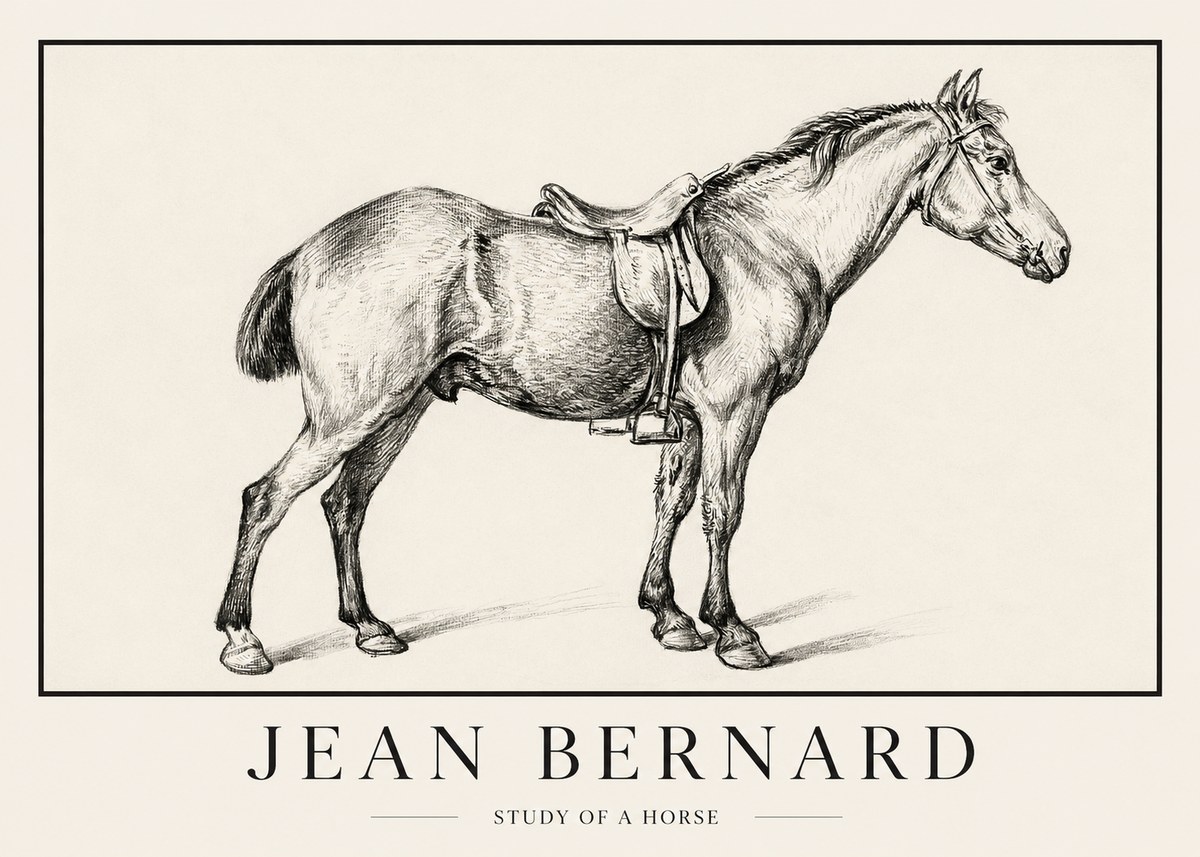 Jean Bernard Study of a Horse X No1 - Juliste