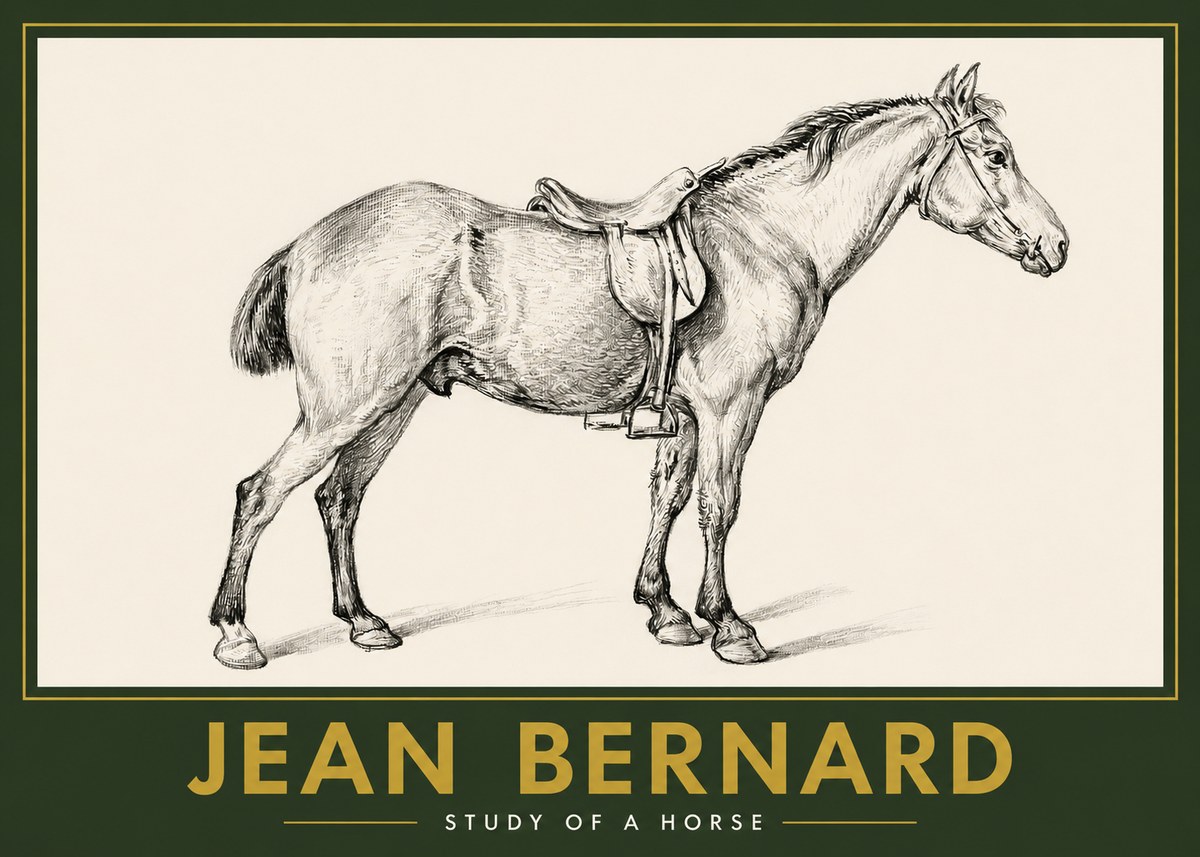 Jean Bernard Study of a Horse X No2 - Juliste