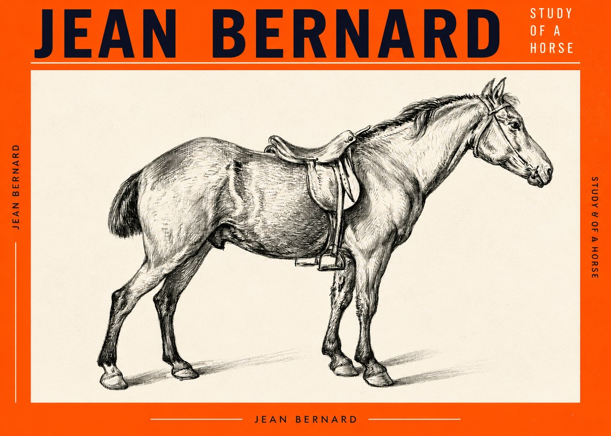 Jean Bernard Study of a Horse X No3 - Juliste