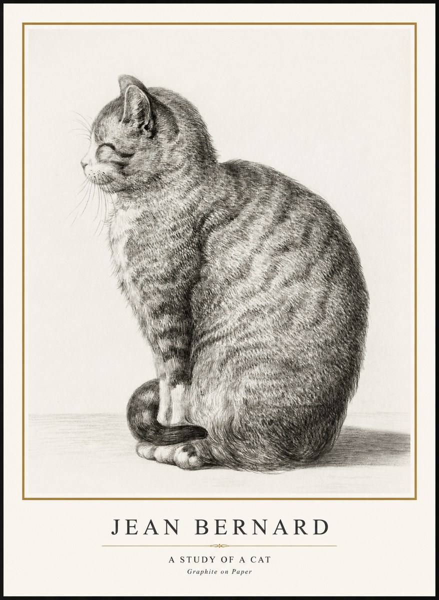 Jean Bernard Cat in Profile No3 - Juliste