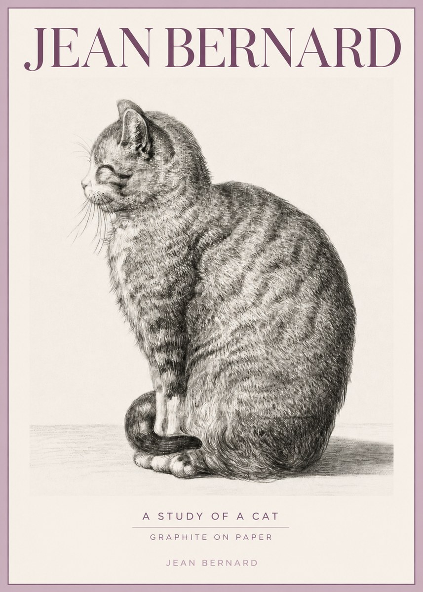 Jean Bernard Cat in Profile No5 - Juliste