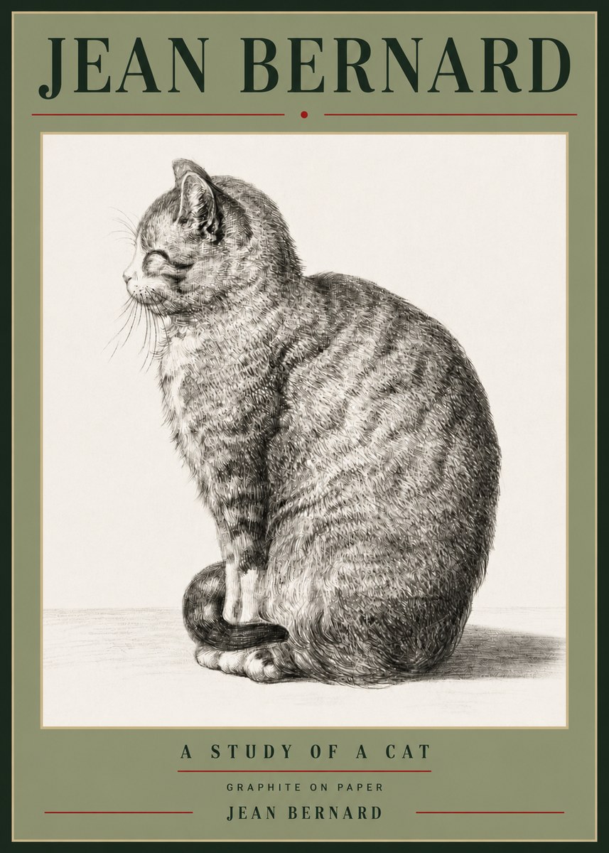 Jean Bernard Cat in Profile No6 - Juliste