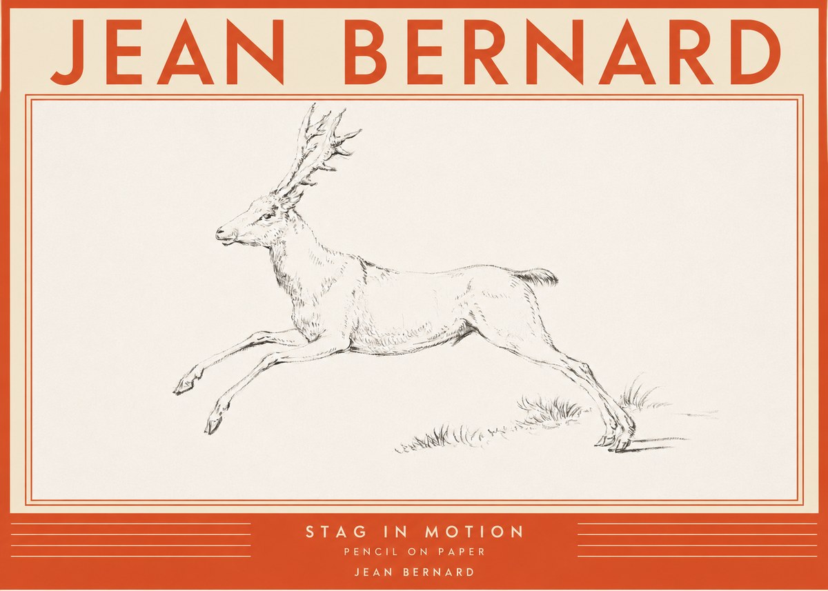 Jean Bernard Stag in Motion No2 - Juliste