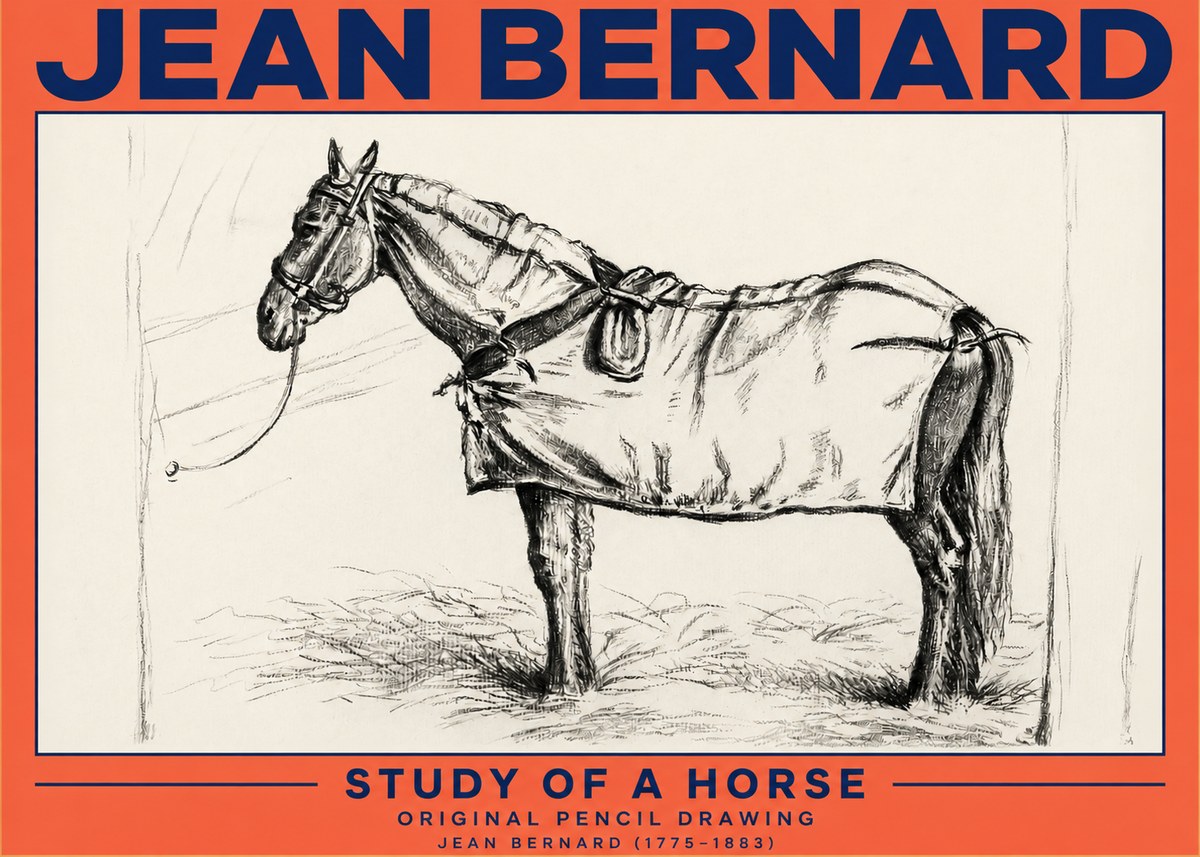 Jean Bernard Study of a Horse XI No3 - Juliste