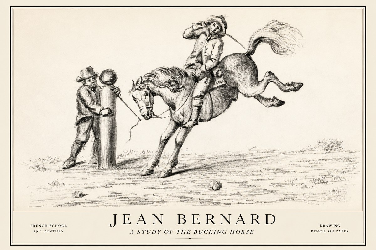 Jean Bernard A Study of the Bucking Horse No1 - Juliste