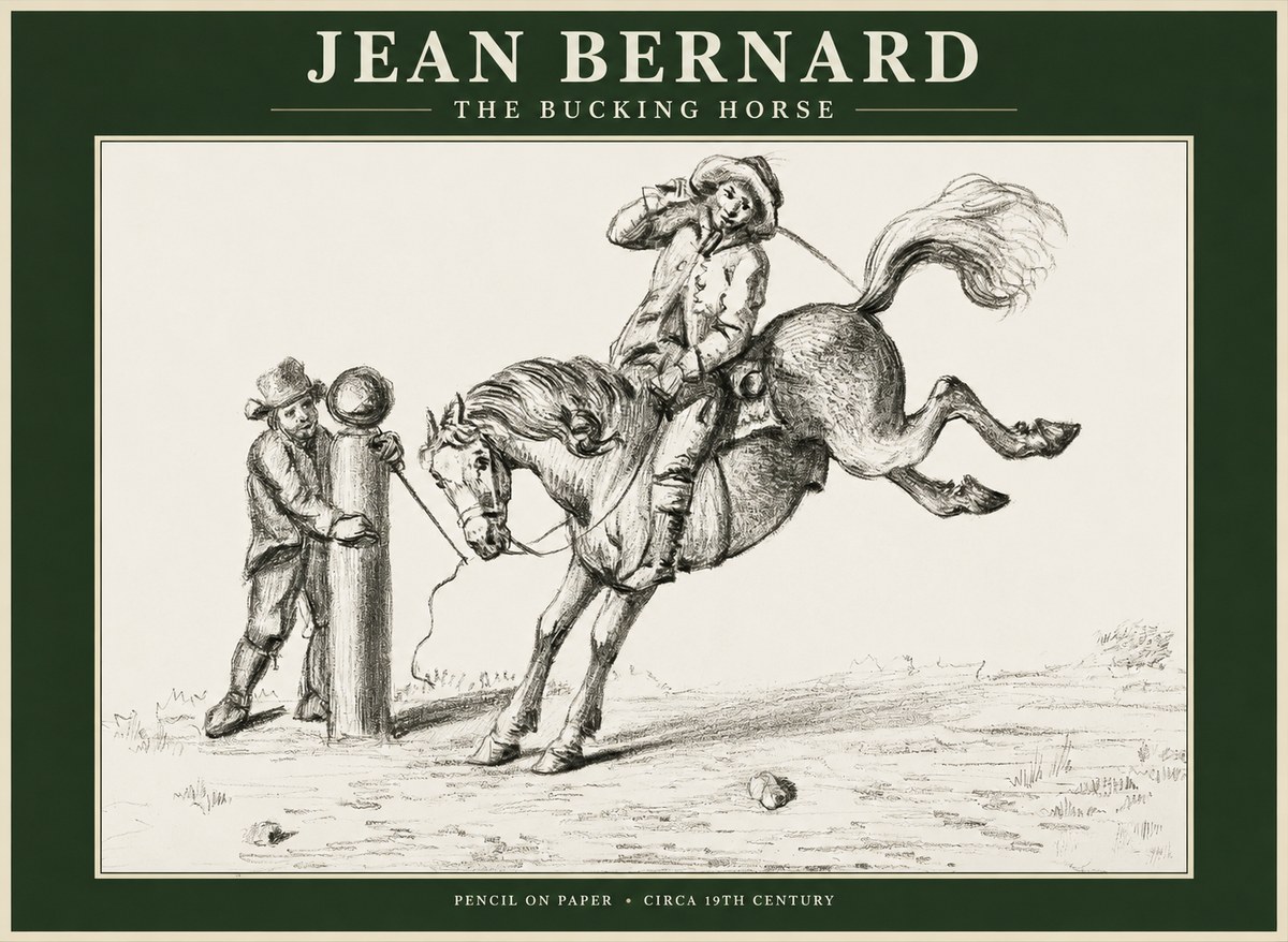 Jean Bernard A Study of the Bucking Horse No2 - Juliste