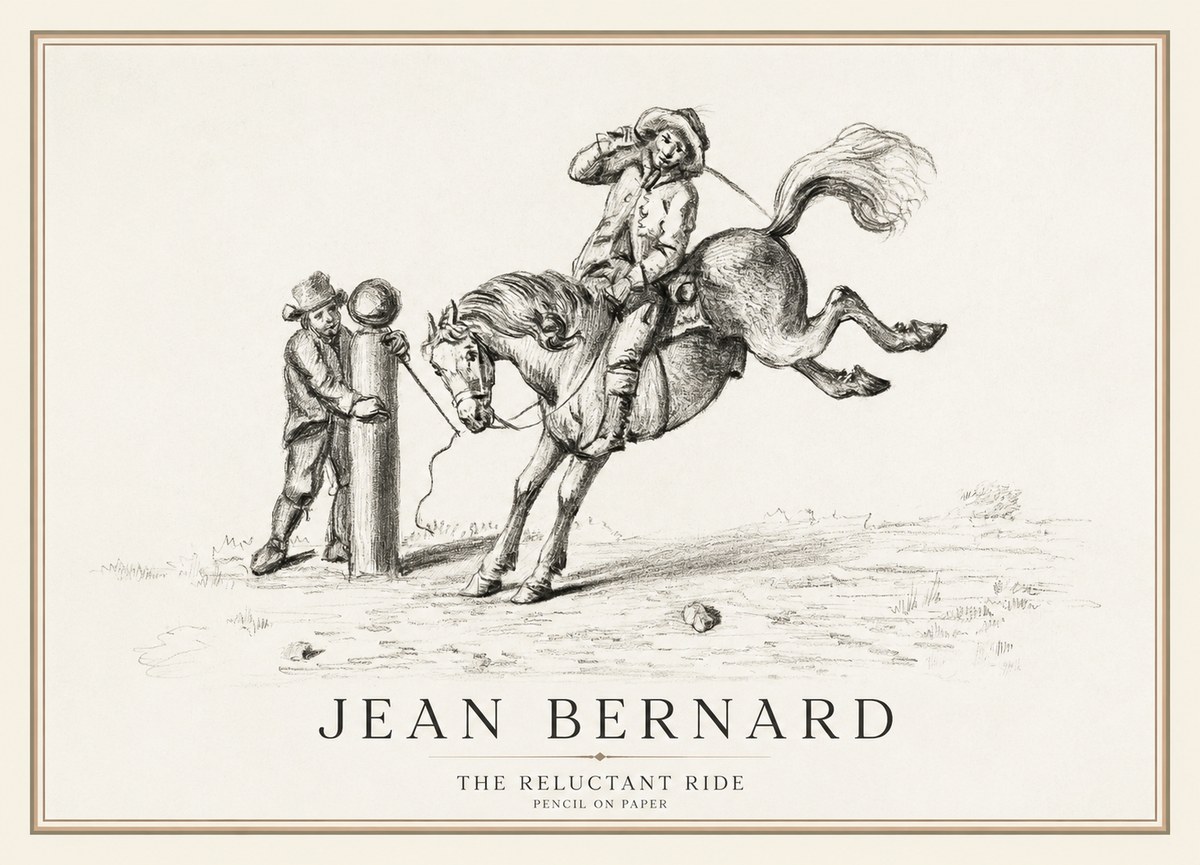 Jean Bernard A Study of the Bucking Horse No3 - Juliste