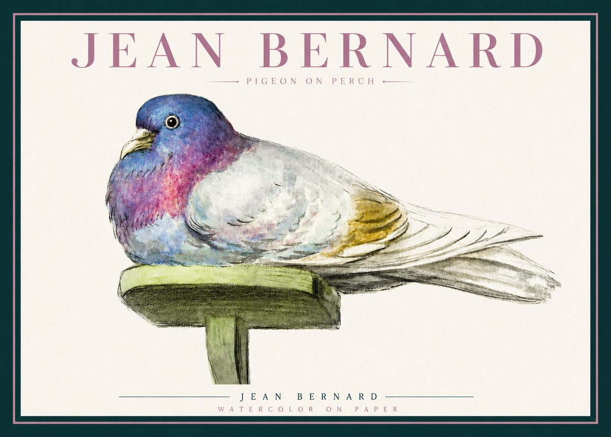 Jean Bernard Pigeon on Perch No3 - Juliste