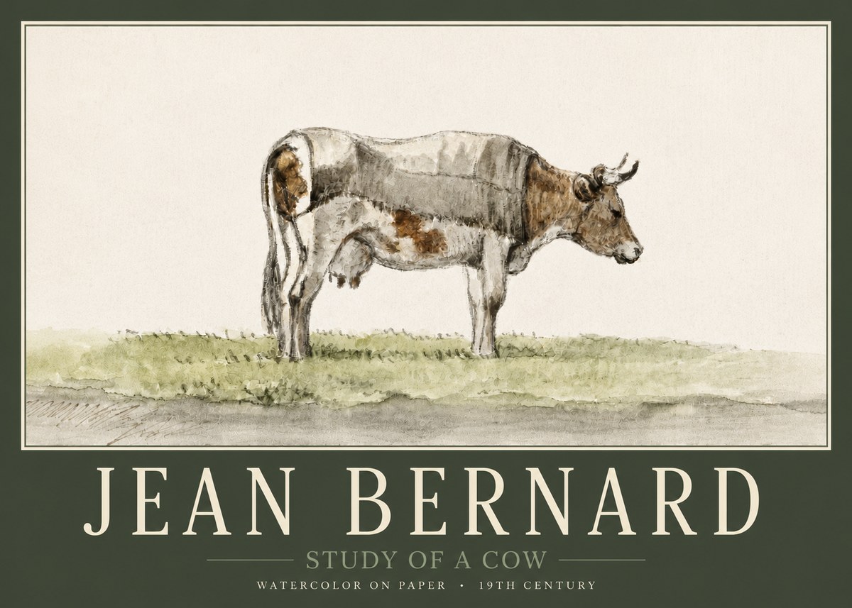 Jean Bernard Study of a Cow XIV No3 - Juliste